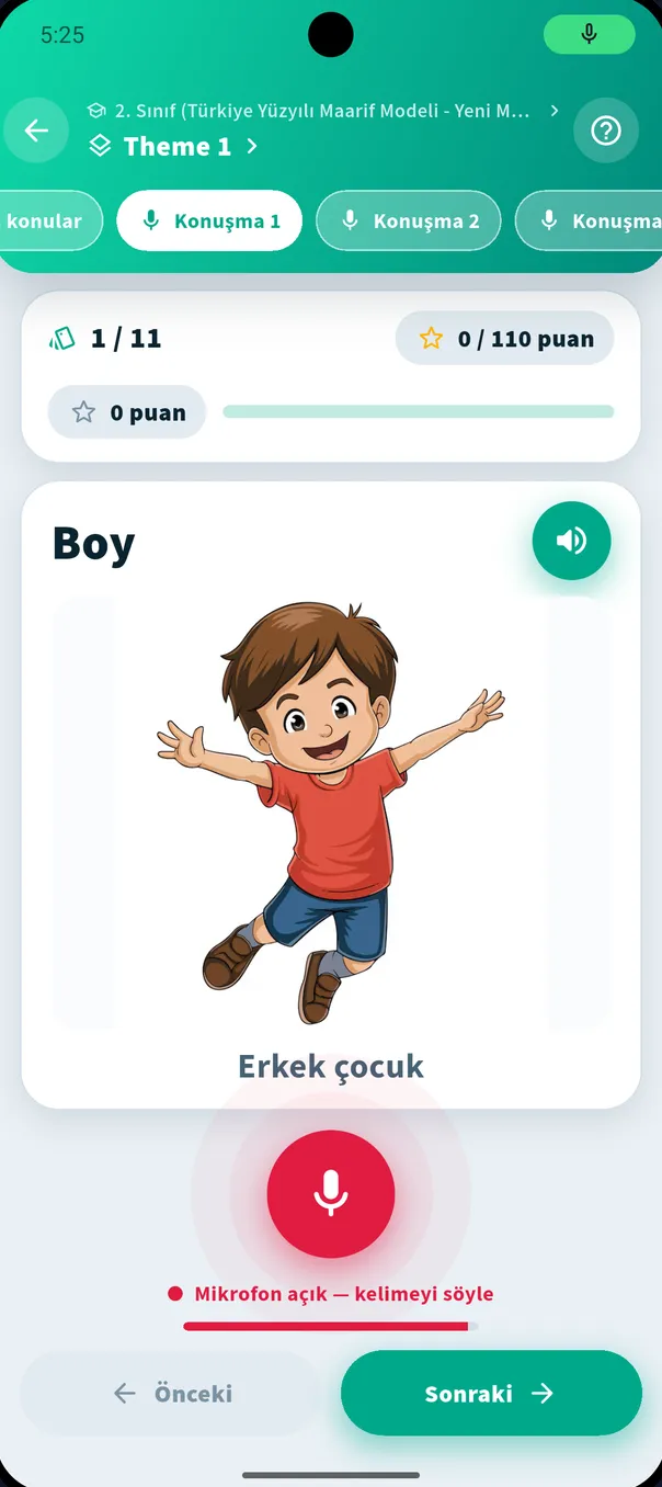 Learn by Speaking — app screen