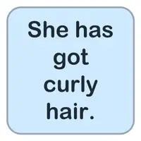 Picture for She has got curly hair. (Kıvırcık saçları var.)