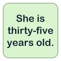 Picture for She is thirty-five years old. (O otuz beş yaşında.)
