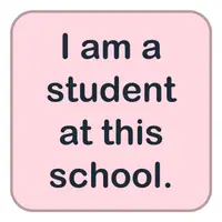 I am a student at this school. (Bu okulda öğrenciyim.) görseli
