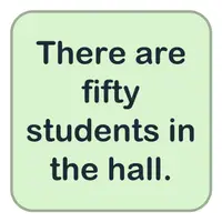 There are fifty students in the hall. (Salonda elli öğrenci var.) görseli