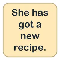 Picture for She has got a new recipe. (Onun yeni bir tarifi var.)