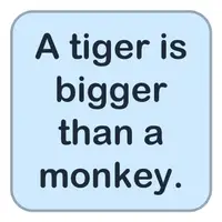 Picture for A tiger is bigger than a monkey. (Bir kaplan bir maymundan daha büyüktür.)