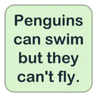 Picture for Penguins can swim but they can't fly. (Penguenler yüzebilir ama uçamaz.)